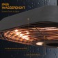 Θερμοσίφωνα υπερύθρων 2000 watt Θερμοσίφωνα με τηλεχειριστήριο 3 επίπεδα θέρμανσης Προστατευτικό κάλυμμα Οθόνη LED IP45 θερμάστρα θέρμανσης βεράντας θερμάστρα στάθμευσης θερμάστρα υπέρυθρης θέρμανσης μαύρο