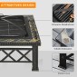 3-σε-1 μπολ φωτιά καλάθι φωτιά λάκκο με σχάρα προστασίας από σπινθήρες σχάρα κουβά πάγου κήπου BBQ μαύρο 76cm x 76cm x 47cm