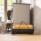 Σχάρα καυσόξυλων για εσωτερική χρήση 51 x 38 x 33 cm γεωμετρική σχάρα καυσόξυλων με μεταλλική λαβή, μαύρη