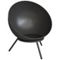Μπολ για φωτιά 60 x 53 x 66 cm ρυθμιζόμενο λάκκο φωτιάς με πλέγμα πόκερ μαύρη βάση