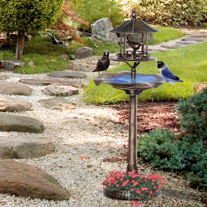 Vogeltränke Bird Bath Vintage Design, ανθεκτικό στο υγρό, 50 cm × 50 cm × 113 cm, ορείχαλκος