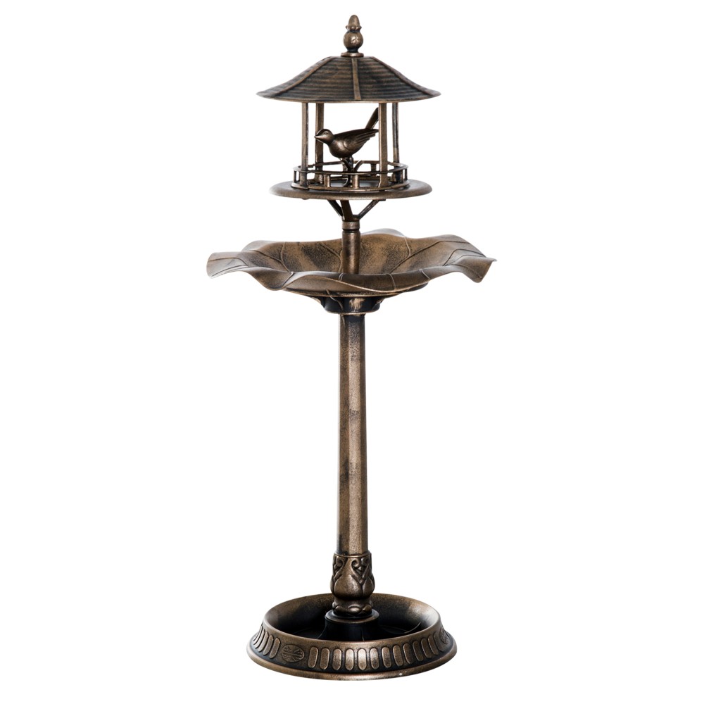Vogeltränke Bird Bath Vintage Design, ανθεκτικό στο υγρό, 50 cm × 50 cm × 113 cm, ορείχαλκος