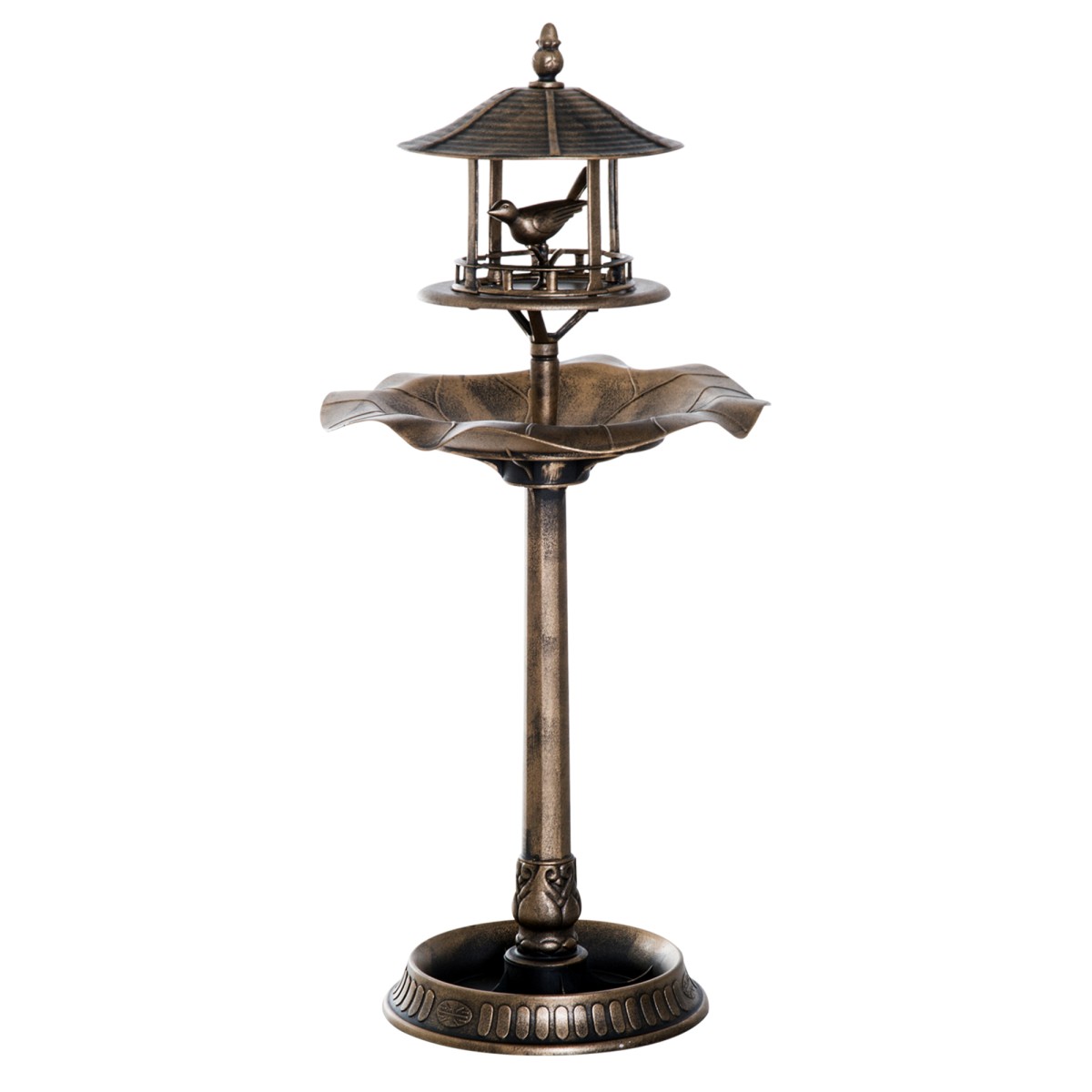 Vogeltränke Bird Bath Vintage Design, ανθεκτικό στο υγρό, 50 cm × 50 cm × 113 cm, ορείχαλκος