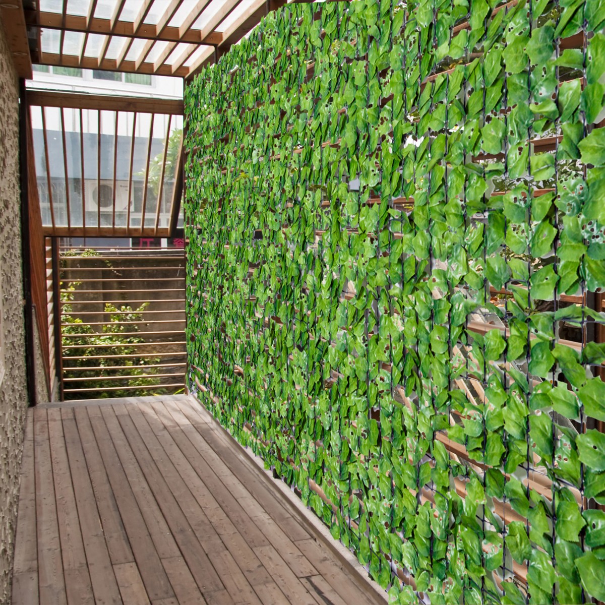 Τεχνητός φράκτης Privacy Screen UV Proteced Privacy Screen with Leaves Hedge Fence 300 x 150 cm Πράσινο