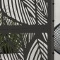Διαμέρισμα κήπου με οθόνη ιδιωτικότητας, λουλουδάτο μοτίβο, μέταλλο, 122 x 45 x 198 cm, μαύρο