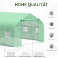Θερμοκήπιο 3,5 x 3 x 2 m θερμοκήπιο με ρολό με φερμουάρ ράβδοι στήριξης παραθύρων 6 ματιών