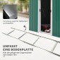 Μεταλλικό υπόστεγο εργαλείων 6,3m³ 280x130x172cm υπόστεγο εργαλείων με κλειστή οροφή συρόμενη πόρτα αδιάβροχο υπόστεγο κήπου υπαίθριο υπόστεγο κήπου ντουλάπι για υπαίθριο χώρο πίσω αυλής ανθρακί, σκούρο πράσινο