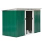 Μεταλλικό υπόστεγο εργαλείων 6,3m³ 280x130x172cm υπόστεγο εργαλείων με κλειστή οροφή συρόμενη πόρτα αδιάβροχο υπόστεγο κήπου υπαίθριο υπόστεγο κήπου ντουλάπι για υπαίθριο χώρο πίσω αυλής ανθρακί, σκούρο πράσινο