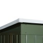 Μεταλλικό υπόστεγο εργαλείων 6,3m³ 280x130x172cm υπόστεγο εργαλείων με κλειστή οροφή συρόμενη πόρτα αδιάβροχο υπόστεγο κήπου υπαίθριο υπόστεγο κήπου ντουλάπι για υπαίθριο χώρο πίσω αυλής ανθρακί, ανοιχτό πράσινο