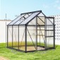 Αλουμίνιο θερμοκηπίου 3,65m² 190x192x201cm με φεγγίτη θεμελίωσης συρόμενη πόρτα πάνελ 4 mm, ανθεκτικό στην υπεριώδη ακτινοβολία