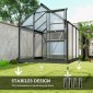 Αλουμίνιο θερμοκηπίου 3,65m² 190x192x201cm με φεγγίτη θεμελίωσης συρόμενη πόρτα πάνελ 4 mm, ανθεκτικό στην υπεριώδη ακτινοβολία