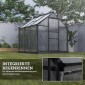 Αλουμίνιο θερμοκηπίου 3,65m² 190x192x201cm με φεγγίτη θεμελίωσης συρόμενη πόρτα πάνελ 4 mm, ανθεκτικό στην υπεριώδη ακτινοβολία