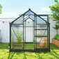 Αλουμίνιο θερμοκηπίου 3,65m² 190x192x201cm με φεγγίτη θεμελίωσης συρόμενη πόρτα πάνελ 4 mm, ανθεκτικό στην υπεριώδη ακτινοβολία