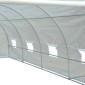 Θερμοκήπιο 595x300x200cm αλουμινόχαρτο θερμοκηπίου ντοματόσπιτο με πόρτα, παράθυρο, σήραγγα φύλλου από γαλβανισμένο χάλυβα, σήραγγα φυτών, θερμοκήπιο με σχοινιά αγκύρωσης εδάφους, σήραγγα κήπου, λευκό