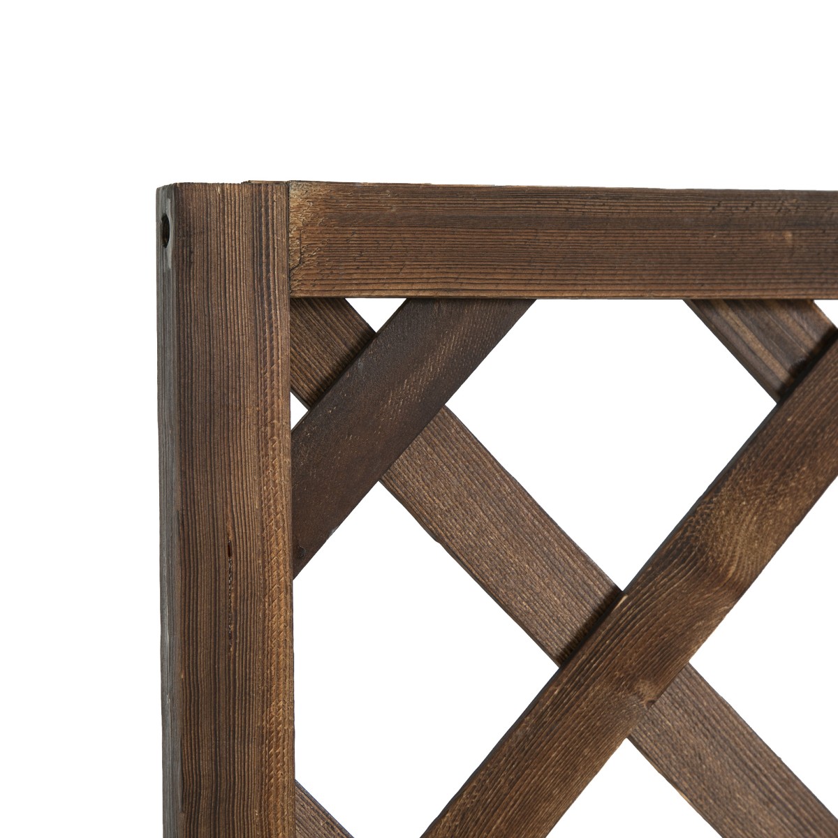 Κουτί φυτών υπερυψωμένο κρεβατιού με πέργκολα, γλάστρα για φυτά καφασωτό, ξύλινο κουτί λουλουδιών, 72,5x31,5x149,5cm για βεράντα στον κήπο, γλάστρα για αναρριχώμενα φυτά, λουλούδια, καφέ