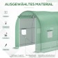 Θερμοκήπιο 500x200x205cm ντοματόσπιτο θερμοκηπίου με πόρτα, 8 παράθυρα, σήραγγα φιλμ από γαλβανισμένο χάλυβα, PE, σταθερή σήραγγα φυτών θερμοκηπίου, συμπεριλαμβανομένων αγκυρώσεων και σχοινιών, πράσινο