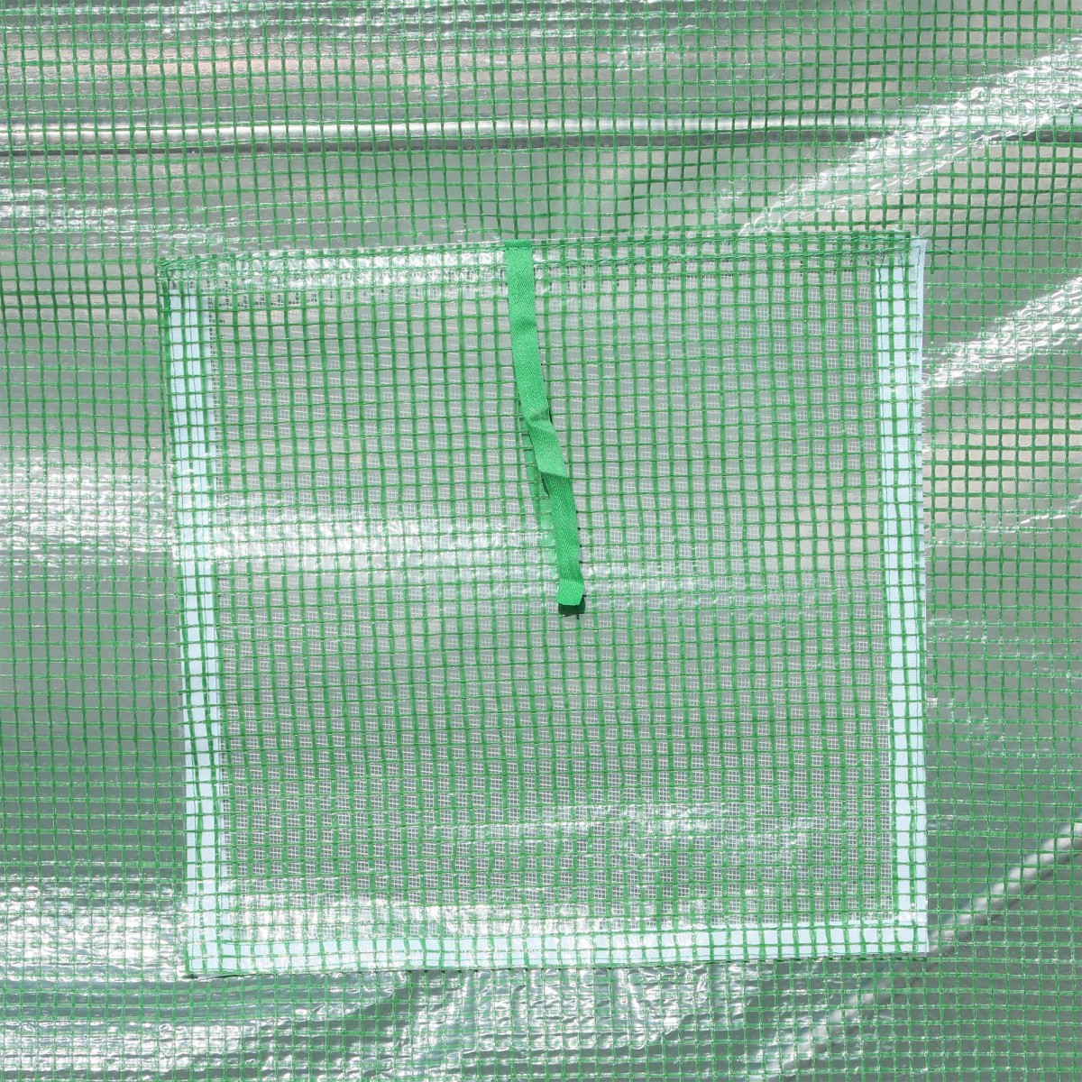 Θερμοκήπιο 500x200x205cm ντοματόσπιτο θερμοκηπίου με πόρτα, 8 παράθυρα, σήραγγα φιλμ από γαλβανισμένο χάλυβα, PE, σταθερή σήραγγα φυτών θερμοκηπίου, συμπεριλαμβανομένων αγκυρώσεων και σχοινιών, πράσινο