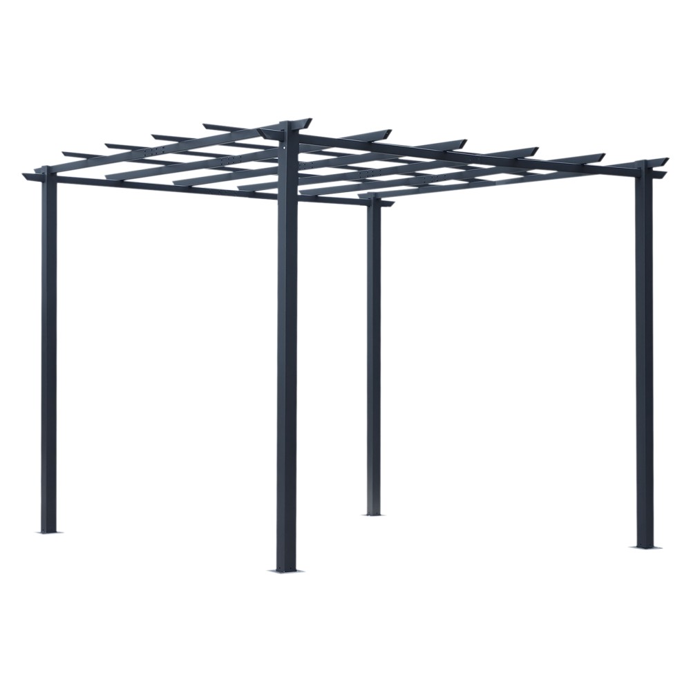 Rose Pavilion Plant Arch Rose Arch Trellis Garden Pavilion Weatherproof Metal Black 2,97 x 2,95 x 2,3 m