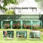 Θερμοκήπιο τούνελ, 4 παράθυρα με φερμουάρ, ατσάλινο πλαίσιο, μουσαμάς βαρέως τύπου, 395 x 100 x 80 cm, πράσινο