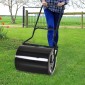 U-Handle Lawn Roller Roller Garden 40cm Διάμετρος 60L Γέμισμα Νερού/Άμμου Μεταλλικό Μαύρο 57 x 40 x 123cm