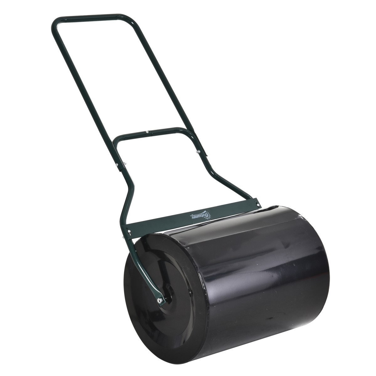 U-Handle Lawn Roller Roller Garden 40cm Διάμετρος 60L Γέμισμα Νερού/Άμμου Μεταλλικό Μαύρο 57 x 40 x 123cm