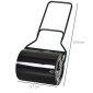 U-Handle Lawn Roller Roller Garden 40cm Διάμετρος 60L Γέμισμα Νερού/Άμμου Μεταλλικό Μαύρο 57 x 40 x 123cm