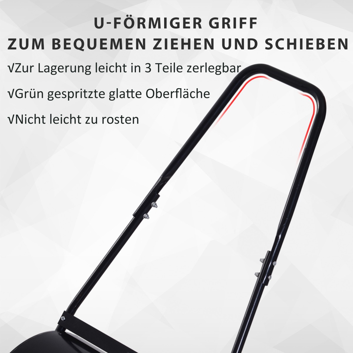 U-Handle Lawn Roller Roller Garden 40cm Διάμετρος 60L Γέμισμα Νερού/Άμμου Μεταλλικό Μαύρο 57 x 40 x 123cm