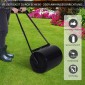 U-Handle Lawn Roller Roller Garden 40cm Διάμετρος 60L Γέμισμα Νερού/Άμμου Μεταλλικό Μαύρο 57 x 40 x 123cm