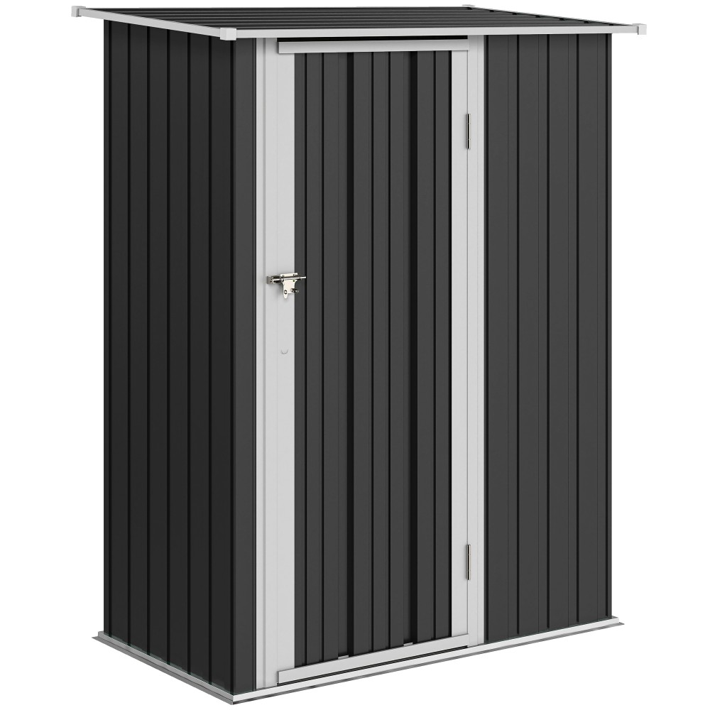 Μεταλλικό υπόστεγο εργαλείων 1,07 m² 142 x 86 x 189 cm υπόστεγο εργαλείων με πτυσσόμενη οροφή που κλειδώνει, αδιάβροχο υπόστεγο κήπου υπαίθριο υπόστεγο κήπου για υπαίθριο χώρο πίσω αυλής σκούρο γκρι
