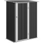 Μεταλλικό υπόστεγο εργαλείων 1,07 m² 142 x 86 x 189 cm υπόστεγο εργαλείων με πτυσσόμενη οροφή που κλειδώνει, αδιάβροχο υπόστεγο κήπου υπαίθριο υπόστεγο κήπου για υπαίθριο χώρο πίσω αυλής σκούρο γκρι