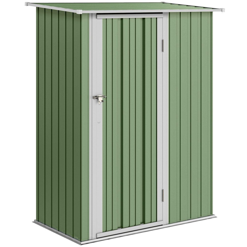 Μεταλλικό υπόστεγο εργαλείων 1,07 m² 142 x 86 x 189 cm Υπόστεγο εργαλείων με πτυσσόμενη οροφή που κλειδώνει πόρτα αδιάβροχο υπόστεγο κήπου Υπαίθριο υπόστεγο κήπου για υπαίθριο κήπο στην πίσω αυλή πράσινο