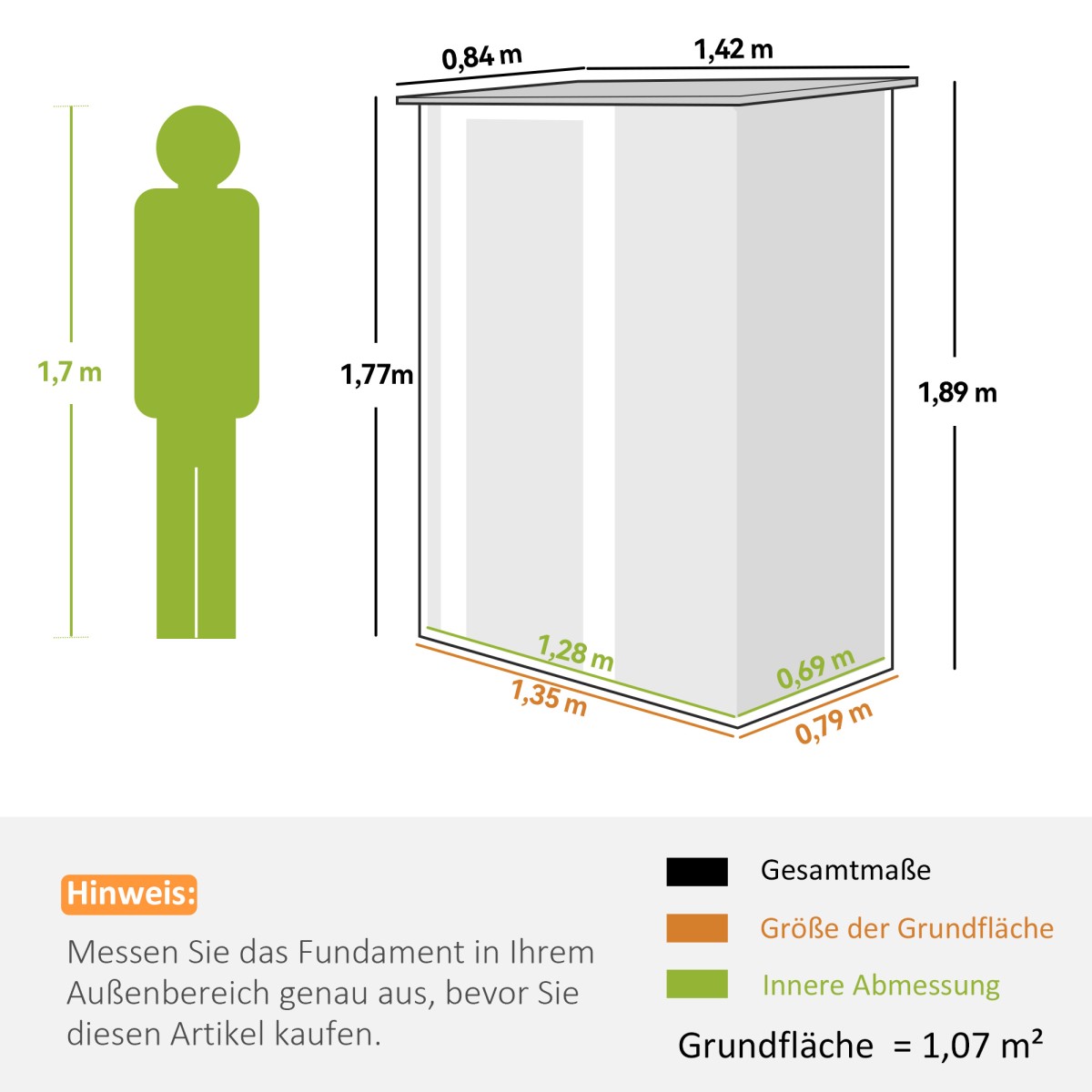 Μεταλλικό υπόστεγο εργαλείων 1,07 m² 142 x 86 x 189 cm Υπόστεγο εργαλείων με πτυσσόμενη οροφή που κλειδώνει πόρτα αδιάβροχο υπόστεγο κήπου Υπαίθριο υπόστεγο κήπου για υπαίθριο κήπο στην πίσω αυλή πράσινο