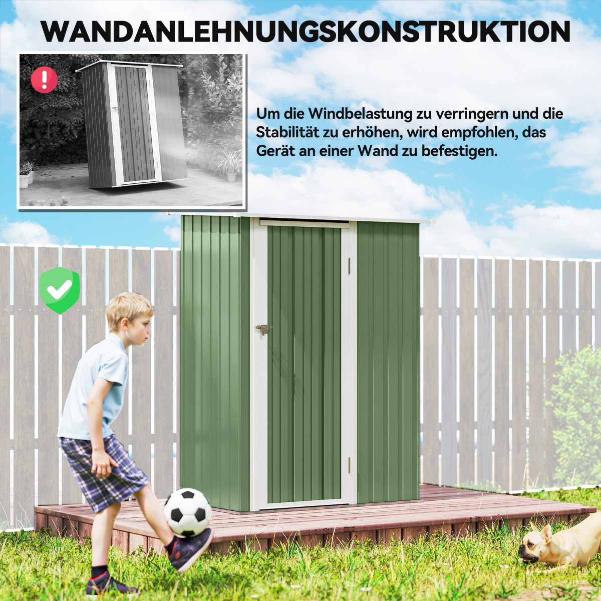 Μεταλλικό υπόστεγο εργαλείων 1,07 m² 142 x 86 x 189 cm Υπόστεγο εργαλείων με πτυσσόμενη οροφή που κλειδώνει πόρτα αδιάβροχο υπόστεγο κήπου Υπαίθριο υπόστεγο κήπου για υπαίθριο κήπο στην πίσω αυλή πράσινο