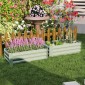 Planter Box, Σετ 2, Flower Box, Ανοιχτό κάτω, Ατσάλινο πλαίσιο, Πράσινο, (2 x) 100 x 100 x 30 cm
