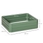 Planter Box, Σετ 2, Flower Box, Ανοιχτό κάτω, Ατσάλινο πλαίσιο, Πράσινο, (2 x) 100 x 100 x 30 cm