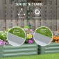 Planter Box, Σετ 2, Flower Box, Ανοιχτό κάτω, Ατσάλινο πλαίσιο, Πράσινο, (2 x) 100 x 100 x 30 cm