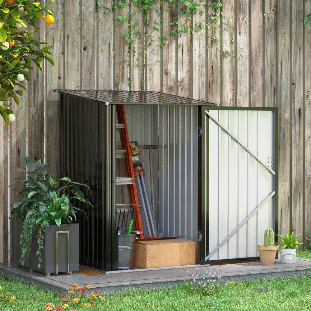 Ατσάλινο υπόστεγο εργαλείων 100 x 103 x 160 cm σκούρο γκρι