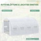 Tunnel Greenhouse Walk In Roll Up Walls Zip Door Πλαίσιο από γαλβανισμένο χάλυβα 4 x 3 x 2m Λευκό