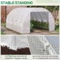 Tunnel Greenhouse Walk In Roll Up Walls Zip Door Πλαίσιο από γαλβανισμένο χάλυβα 4 x 3 x 2m Λευκό