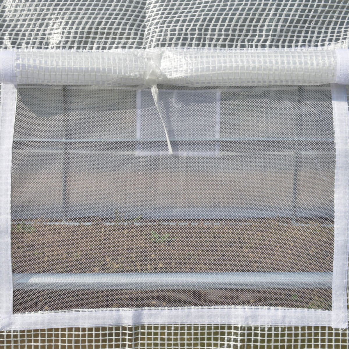 Tunnel Greenhouse Walk In Roll Up Walls Zip Door Πλαίσιο από γαλβανισμένο χάλυβα 4 x 3 x 2m Λευκό