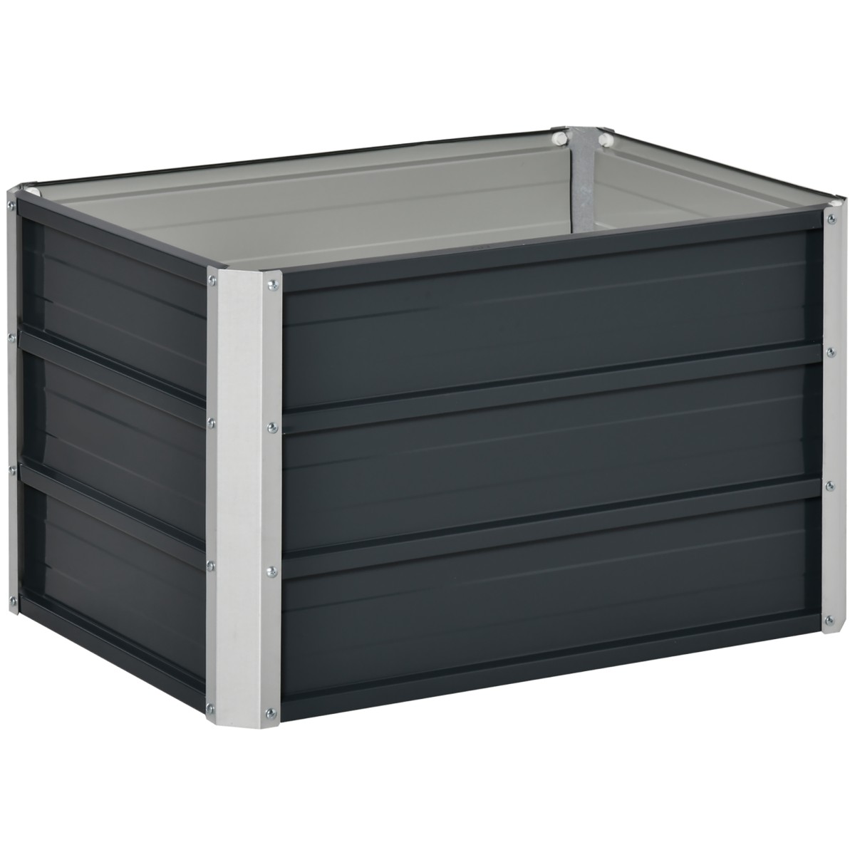 Υπερυψωμένο κρεβάτι από ατσάλινη ζαρντινιέρα κήπου κουτί γλάστρα με γάντια σκούρο γκρι 66 x 47 x 40 cm