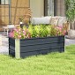 Υπερυψωμένο κρεβάτι από ατσάλινη ζαρντινιέρα κρεβατιού κήπου κουτί λουλουδιών γλάστρα με γάντια γκρι ανθρακί 125 x 47 x 44 cm