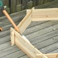 Υπερυψωμένο κρεβάτι εξαγωνικό DIY γλάστρα από ξύλο για μπαλκόνι κήπου φυσικό 100 x 92 x 16 cm