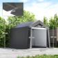 Carport Tent Garage 3x3 m Αδιάβροχη σκηνή γκαράζ με κυλιόμενη πόρτα αερισμού παράθυρο εκτεταμένες άκρες σκούρο γκρι