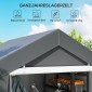 Carport Tent Garage 3x3 m Αδιάβροχη σκηνή γκαράζ με κυλιόμενη πόρτα αερισμού παράθυρο εκτεταμένες άκρες σκούρο γκρι