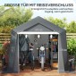 Carport Tent Garage 3x3 m Αδιάβροχη σκηνή γκαράζ με κυλιόμενη πόρτα αερισμού παράθυρο εκτεταμένες άκρες σκούρο γκρι