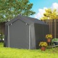 Carport Tent Garage 3x3 m Αδιάβροχη σκηνή γκαράζ με κυλιόμενη πόρτα αερισμού παράθυρο εκτεταμένες άκρες σκούρο γκρι