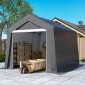 Carport Tent Garage 3x3 m Αδιάβροχη σκηνή γκαράζ με κυλιόμενη πόρτα αερισμού παράθυρο εκτεταμένες άκρες σκούρο γκρι