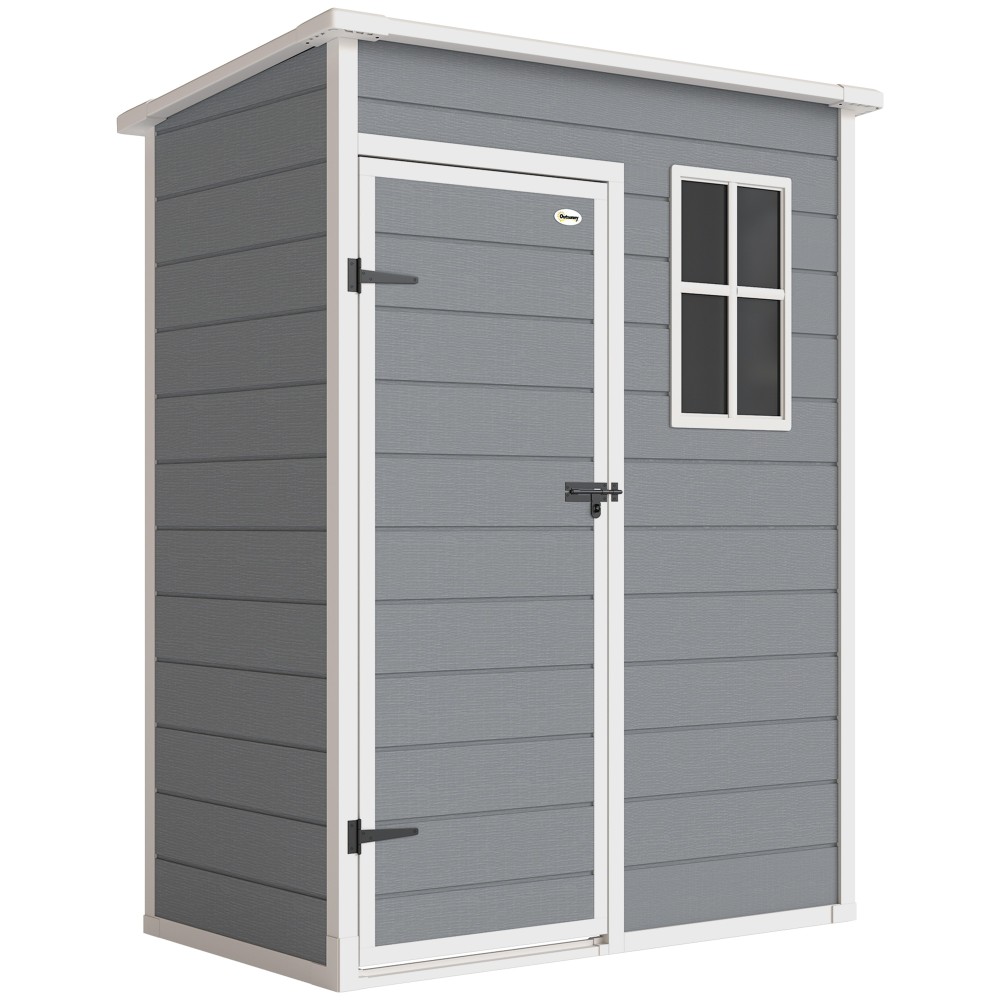Υπόστεγο εργαλείων πλαστικό 1,14m² 151 x 92 x 193cm υπόστεγο εργαλείων με κλειστή οροφή παράθυρο δαπέδου γκρι