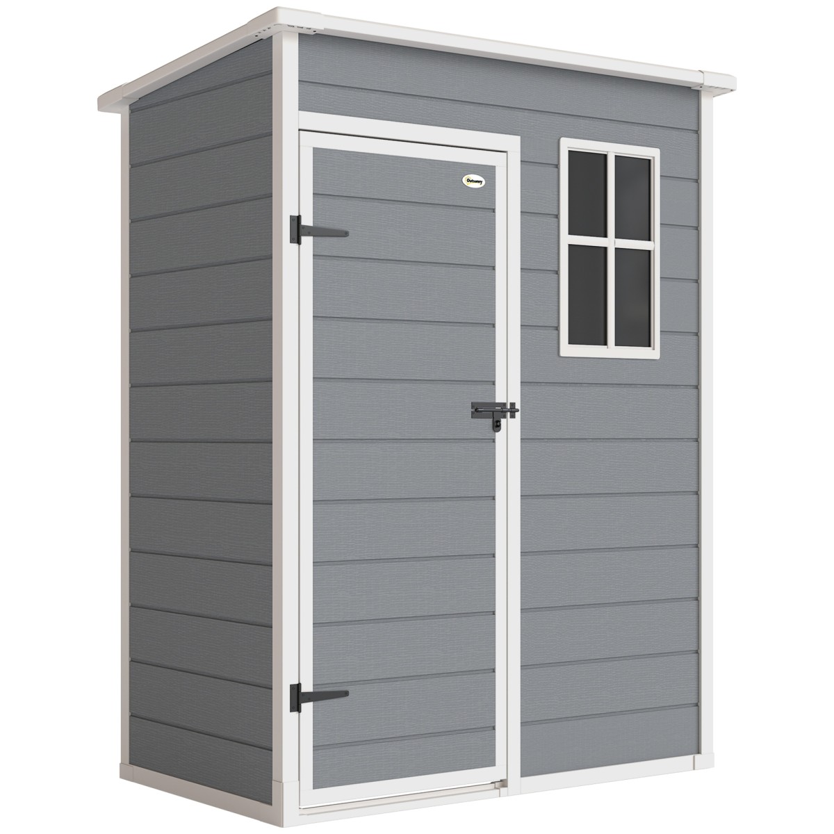 Υπόστεγο εργαλείων πλαστικό 1,14m² 151 x 92 x 193cm υπόστεγο εργαλείων με κλειστή οροφή παράθυρο δαπέδου γκρι